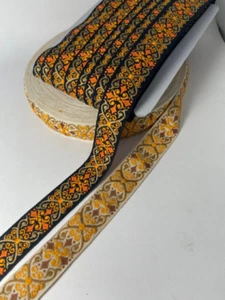 Colorful celtic scroll X trim, 1 inch wide, sold by the yard. - Picture 1 of 8