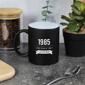Tazza da caffè nera, incisa "1985 anno della leggenda", regali 40° compleanno - Foto 1 di 20
