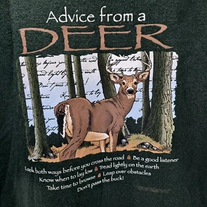 Advice from a Deer T-Shirt Size XL Buck Forest Woods hunting season hunter funny - Picture 1 of 8