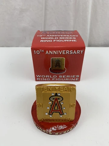Anaheim Angels 2002 World Series Ring Figurine 10th Anniversary Cover