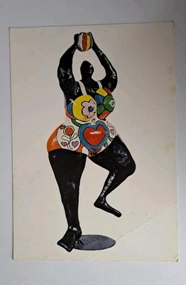 Tarjeta de arte Niki de Saint Phalle 4" x 6" negra Venus 1967 postal artística sin publicar Foto 1 de 4