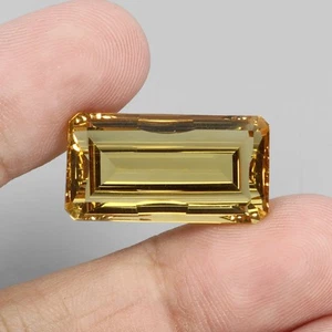 Octagon Concave Cut Natural Yellow Citrine 17.40ct 22x12mm Marvelous Gemstone - Picture 1 of 14