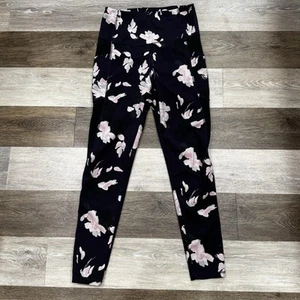 Body Glove Leggings Damen Gr. Large schwarz Blumendruck Taschen 25" Schrittlänge gebraucht, in einwandfreiem Zustand - Bild 1 von 7