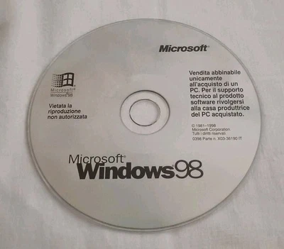 Cd Sistema Operativo Windows 98 Microsoft Italiano - Immagine 1 di 3