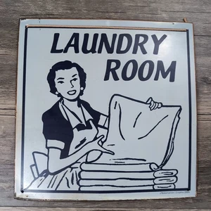 Retro 50s 60s Liberty Sign Company Metal laundry Room Wall Sign 12x12 Graphic - Picture 1 of 7