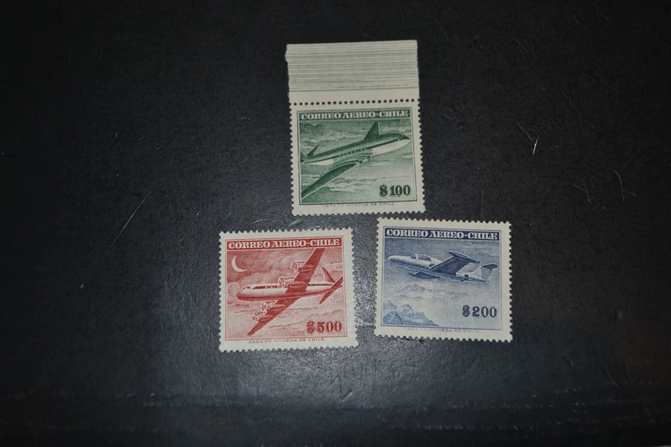 CHILE SCOTT #C178-C180 REVESTIMIENTO DE AIRE COMETA ALTOS VALORES MNH JUEGO DE 3 Foto 1 de 1