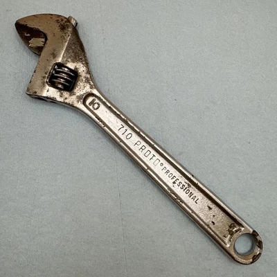 PROTO USA Professional 710 10" Chrome Adjustable Wrench - Image 1 of 4