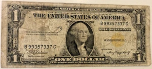 1935 A $1 Silver Certificate, Yellow Seal, North Africa Lot 2 - Picture 1 of 2