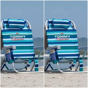 Tommy Bahama Mochila Silla de Playa en Color Azul Pack de 2 Sillas - Imagen 1 de 9