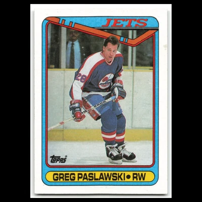 Greg Paslawski #154 1990 Topps Winnipeg Jets Hockey Card NHL NM - Image 1 of 3
