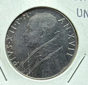 Moneda de 100 liras de alta calidad de la Ciudad del Vaticano 1955/XVII-27,75 MM-KM#55 - Imagen 1 de 4