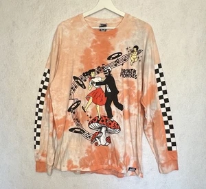 Broken Promises Save The Last Dance Tie Dye Checkered Long Sleeve T-Shirt Large - Picture 1 of 10
