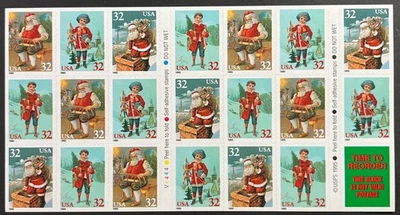 United States, Scott #3011a, 32c Booklet Pane of  20 Christmas Self Adv, MNH ExF - Image 1 of 3
