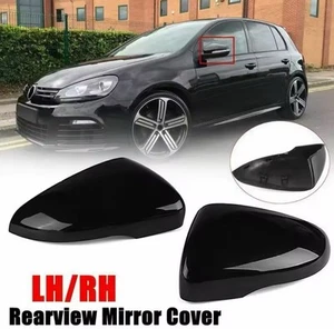Calotte Copertura Specchietto Golf 6 MK6 GTI GTD 2009-2013 Colore Nero Lucido - Picture 1 of 6