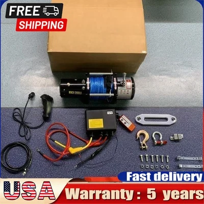 12V 12000LB Electric Winch Towing Trailer Steel Cable Off Road for JEEP Wrangler - Image 1 of 4