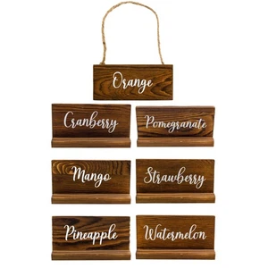 Rustic Wood Drink Signs 7pc Mimosa Set Perfect for Parties and Events- Darware - Picture 1 of 8