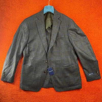 PETER MILLAR Mens SIZE 42 Findlay Plaid Sports Jacket Wool Silk Linen $1295 - Image 1 of 4