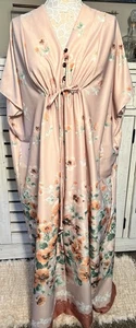 TV LOUNGERS Primavera Floral Cuello en V Caftán Muumuu Casa Vestido Bata Mediana - Imagen 1 de 13