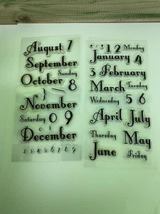 Clear Stamp Set Of Months And Days- Calendar 44pcs - Picture 1 of 4