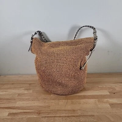 Bolso de Mano Michael Kors Lola Rafia Crochet Bolso de Hombro Dorado Tostado Foto 1 de 4