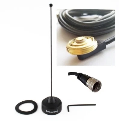 Black Antenna UHF With Hole Mount PL259 Icom Kenwood Yaesu Vertex Mobile Radio - Image 1 of 4