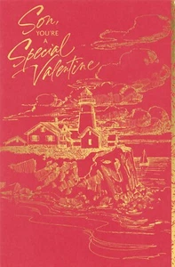 Tarjeta amorosa del día de San Valentín PARA HIJO, Lighthouse Coast de American Greetings +✉ - Imagen 1 de 5