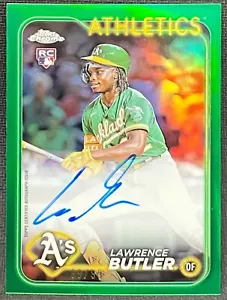 2024 Topps Chrome Rookie Autografi Rifrattori Verdi Lawrence Butler Auto /99 RC - Foto 1 di 2