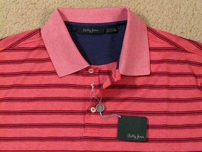 $99 BOBBY JONES COTTON GOLF/ POLO SHIRT w/GOLFER PLACKET- L- NEWwTAGS-FREE SHIP - Image 1 of 4