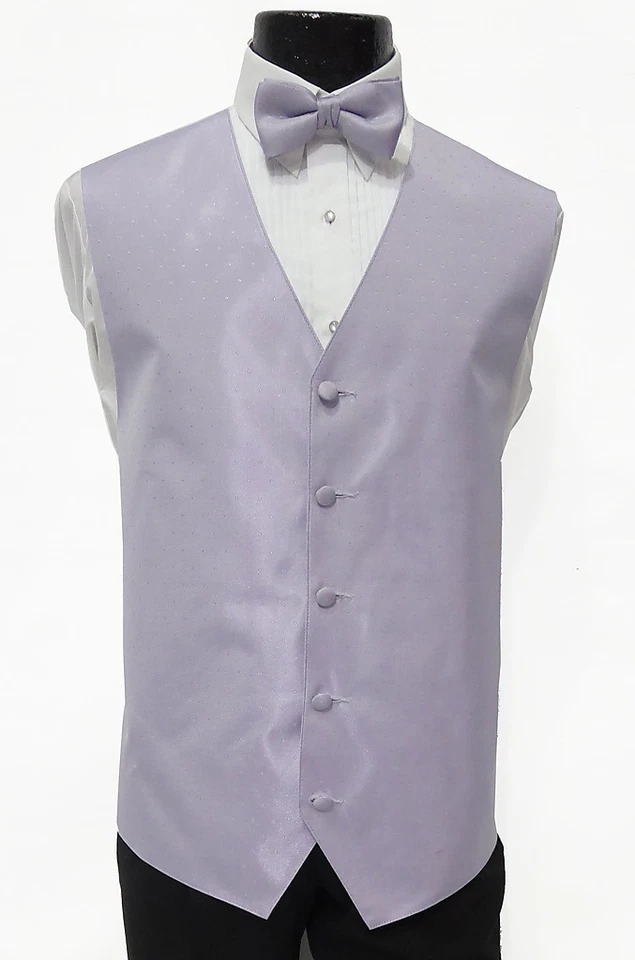 4XL Mens Bluebird Purple Perry Ellis Pattern Tuxedo Fullback Vest BowTie Wedding - Image 1 of 1