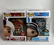 Funko POP! Disney Aladdin: Prince Ali, Jasmine in Disguise (Possible  Limited Chase Edition), Elephant Abu, Genie with Lamp (Collector's  Edition)