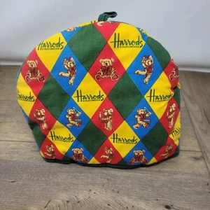 Harrods Knightsbridge Teddy Bear Tea Cosy Red, Yellow, Blue & Green Design - Picture 1 of 3