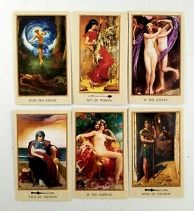 6 carte dai Tarocchi di Delfi di J. D. Hildegard Hinkel molto rare belle arti set 3 - Foto 1 di 5