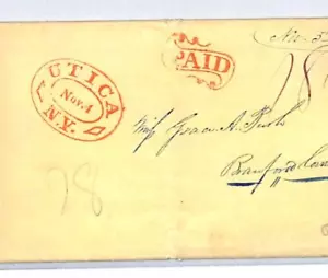 USA Cover Utica NY EL Entire Letter Branford Connecticut {samwells-covers}YH3 - Picture 1 of 18