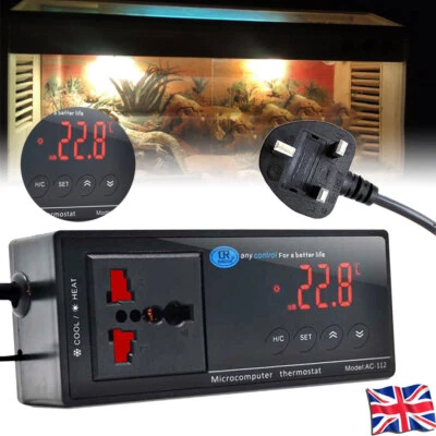 For Lizard Digital Reptile Aquarium Thermostat Heat Mat Temp Control Incubator - Image 1 of 4