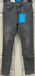 Pantaloni jeans M.I.H grigio antracite cotone BRIDGE JEAN VITA ALTA SKINNY 27 NUOVI CON ETICHETTE - Foto 1 di 9