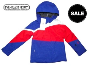 Spyder Girls Zoey Ski Jacket Snowboard Sparkle Blue Size 8 NWT $149 - Picture 1 of 13