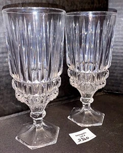 2 vasos transparentes de té de agua Fostoria Heritage transparentes de 10 oz 7 1/8" vajilla de bar vintage - Imagen 1 de 7