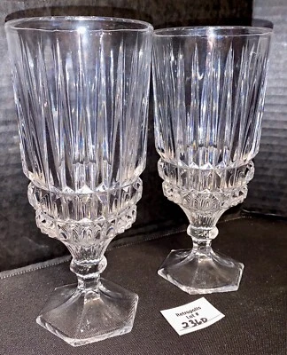 2 Fostoria Heritage Water Tea Clear Glasses Clear 10oz 7 1/8" Vintage Barware - Image 1 of 4