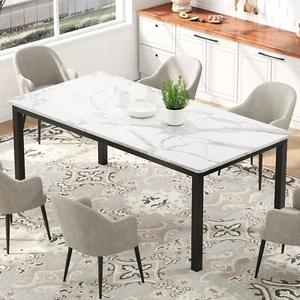 70.8 Inch Long Dining Table for 4-6 People, Large Rectangle Wood Kitchen Table - Picture 1 of 7