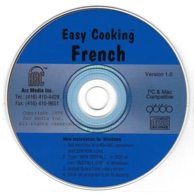 Easy Cooking: FRENCH CD-ROM for Win/Mac - New CD in SLEEVE - Image 1 of 3