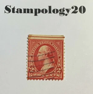 US Stamp #267-2c-Washington- Used-VF- Red Line Top- D-Line Watermarh-1895 - Picture 1 of 2