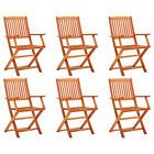 Folding Garden Chairs 6 Pcs Solid Eucalyptus Wood R7d9