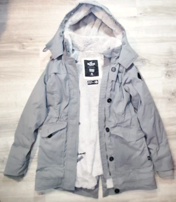 Chaqueta parka informal gris para mujer Hollister Heritage Collection talla XS B17-C1496 Foto 1 de 3