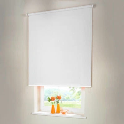 Verdunkelungsrollo Mittelzugrollo Springrollo Rollo - Höhe 220 cm weiß - Bild 1 von 3