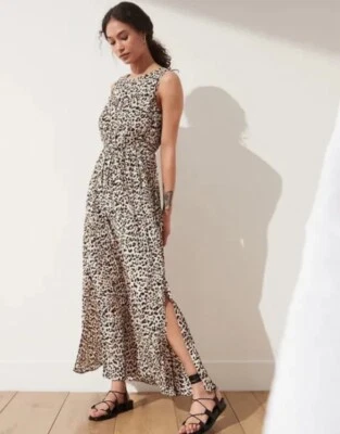 Nuevo con etiquetas Maxi Vestido Banana Republic Leopardo Guepardo Plisado Sin Mangas XS NUEVO Foto 1 de 4