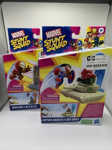 MARVEL Stunt Squad IRON MAN VS M.O.D.O.K. Captain America Vs Red Skull Lot Cover