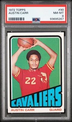 1972 TOPPS #90 AUSTIN CARR PSA 8 - Image 1 of 2