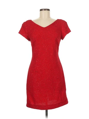 David Warren Women Red Radiant Red Sequin Mini Dress 6 - Image 1 of 4