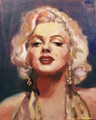 PDQ Artista Original Pintura al Óleo Figurativa Retro Mujer Belleza Realismo Foto 1 de 4