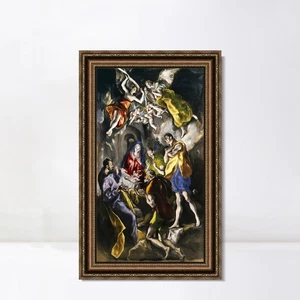 Gerahmtes Leinwandbild Giclée-Druck La Adoración De Los Pastores von El Greco Wandbild - Bild 1 von 16